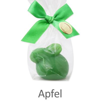 Schafmilchseife Hase liegend 40g in Cello, Apfel 