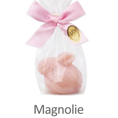 Schafmilchseife Hase liegend 40g in Cello, Magnolie 