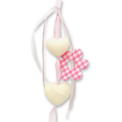 Sheep milk soap heart chubby 30g/60g hanging decorated with a cornflower, Classic 