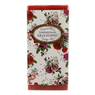 Sheep milk soap bar 100g "Vintage motif 139", Pomegranate 