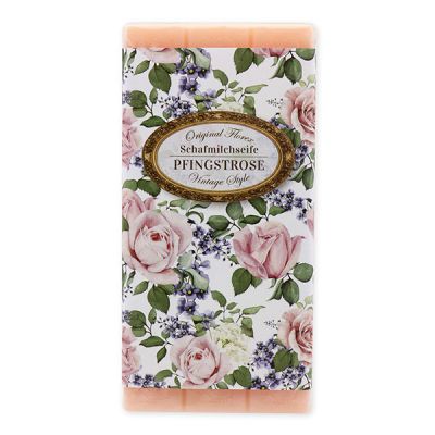 Sheep milk soap bar 100g "Vintage motif 144", Peony 