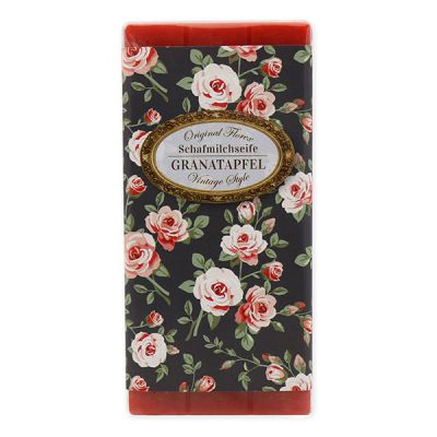 Sheep milk soap bar 100g "Vintage motif 171", Pomegranate 