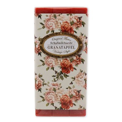 Sheep milk soap bar 100g "Vintage motif 189", Pomegranate 