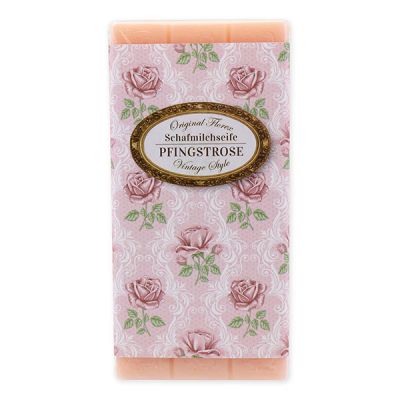 Sheep milk soap bar 100g "Vintage motif 19", Peony 