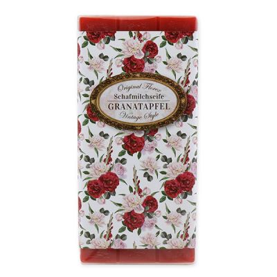 Sheep milk soap bar 100g "Vintage motif 190", Pomegranate 