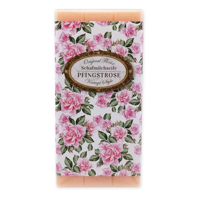 Sheep milk soap bar 100g "Vintage motif 193", Peony 