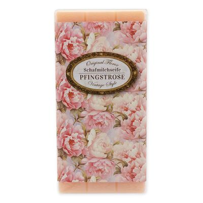 Sheep milk soap bar 100g "Vintage motif 196", Peony 