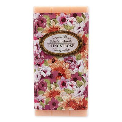 Sheep milk soap bar 100g "Vintage motif 73", Peony 