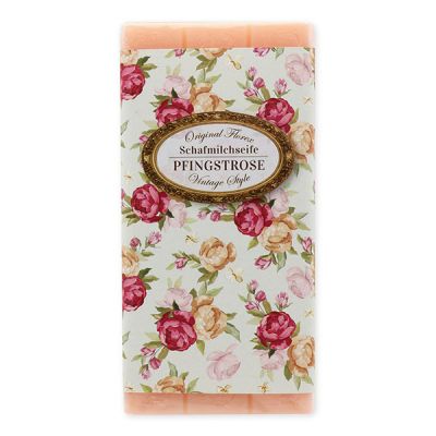 Sheep milk soap bar 100g "Vintage motif 78", Peony 