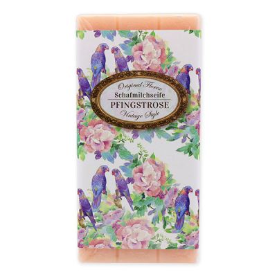 Sheep milk soap bar 100g "Vintage motif 82", Peony 