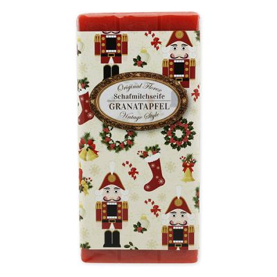 Sheep milk soap bar 100g "Vintage motif 89", Pomegranate 