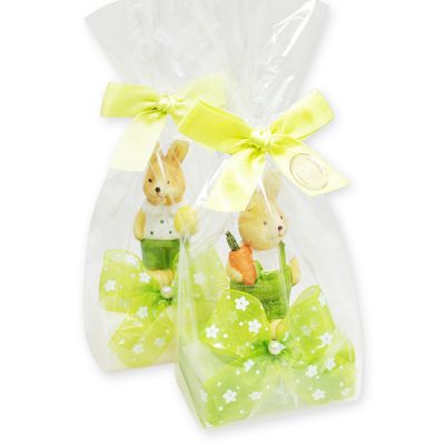 Sheep milk soap 100g decorated with a rabbit packed in a cellophane bag, Classic/pear 