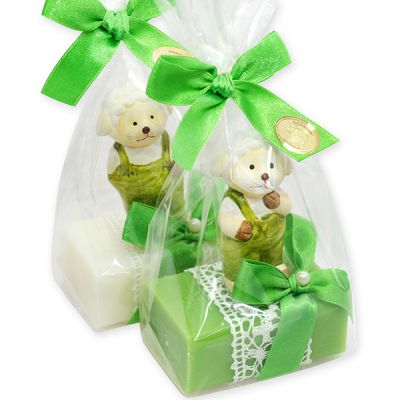 Sheep milk soap 100g decorated with a sheep packed in a cellophane bag, Classic/apple 