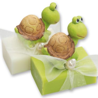Sheep milk soap 100g, decorated with a turtle, Classic/pear 