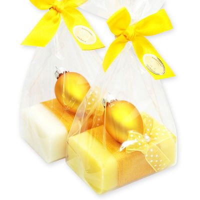 Sheep milk soap 100g decorated with a easter egg packed in a cellophane bag, Classic/Grapefruit 
