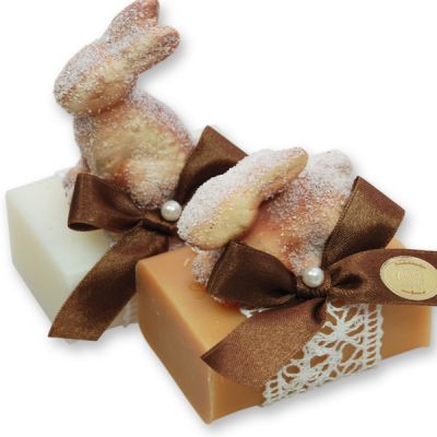 Sheep milk soap 100g, decorated with a rabbit, Classic/quince 