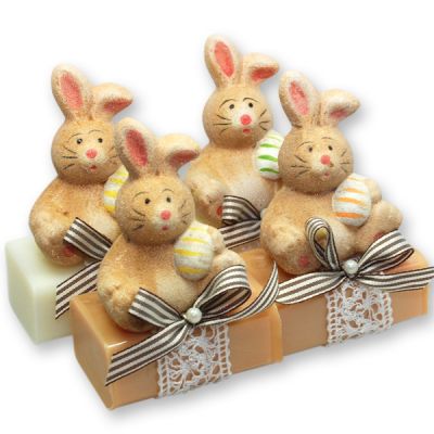 Sheep milk soap 100g, decorated with a rabbit, Classic/quince 