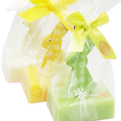 Sheep milk soap 100g, decorated with a rabbit in a cellophane, sorted 