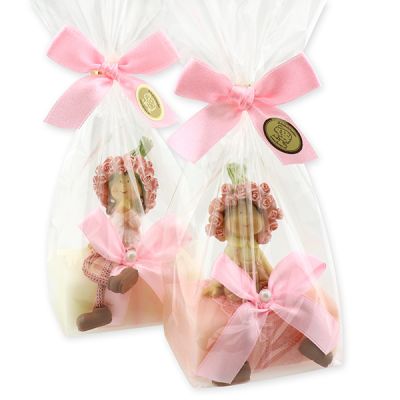 Sheep milk soap 100g decorated with a rose child in a cellophane, Classic 