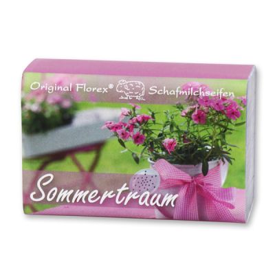Schafmilchseife eckig 100g "Sommertraum", Veilchen mit Kräuter 