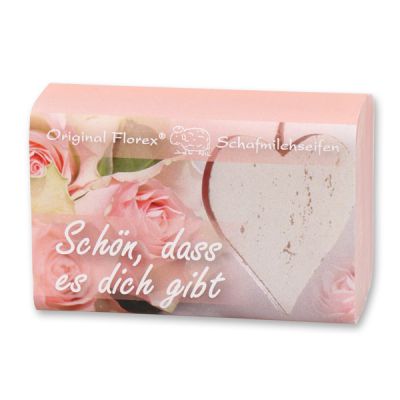 Sheep milk soap 100g "Schön, dass es dich gibt", Peony 