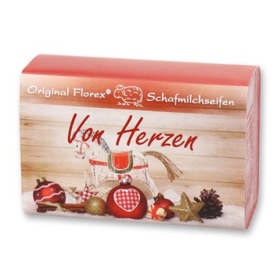 Schafmilchseife eckig 100g "Von Herzen", Granatapfel 