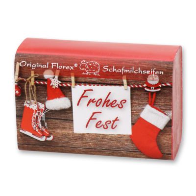 Schafmilchseife eckig 100g "Frohes Fest", Cranberry 