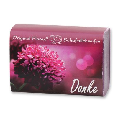 Schafmilchseife eckig 100g "Danke", Holunder 