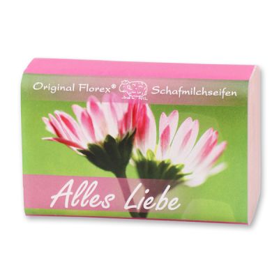 Sheep milk soap 100g "Alles Liebe", Peony 