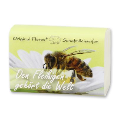 Sheep milk soap 100g "Den Fleißigen gehört die Welt", Classic 