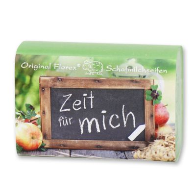 Schafmilchseife eckig 100g "Zeit für mich", Apfel 