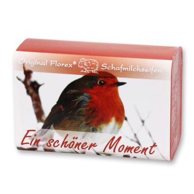 Schafmilchseife eckig 100g "Ein schöner Moment", Granatapfel 