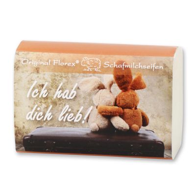 Schafmilchseife eckig 100g "Ich hab dich lieb", Classic 