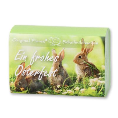 Schafmilchseife eckig 100g "Ein frohes Osterfest", Apfel 