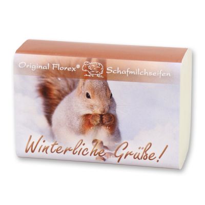 Schafmilchseife eckig 100g "Winterliche Grüße", Classic 