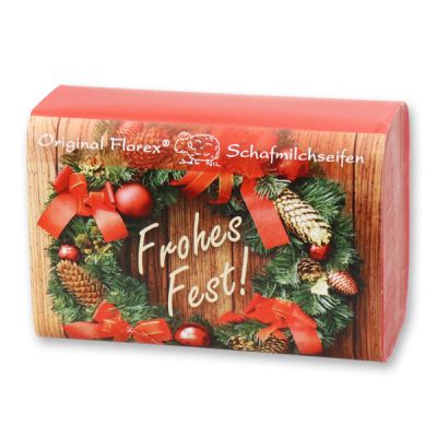Schafmilchseife eckig 100g "Frohes Fest", Cranberry 