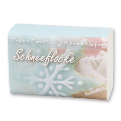 Schafmilchseife eckig 100g "Schneeflocke", Schneerose 