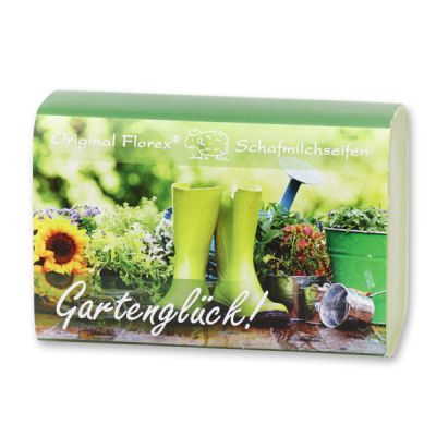 Schafmilchseife eckig 100g "Gartenglück", Gartenseife 