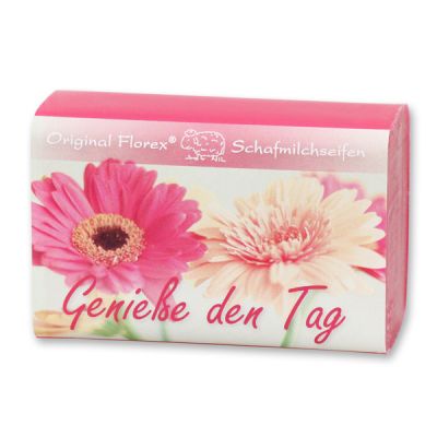 Schafmilchseife eckig 100g "Genieße den Tag", Lotus 