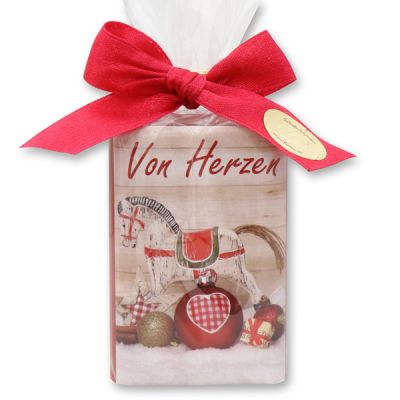 Sheep milk soap 100g in a cellophane bag "Von Herzen", Pomegranate 
