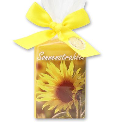 Sheep milk soap 100g in a cellophane bag "Sonnenstrahlen", Sunflower 