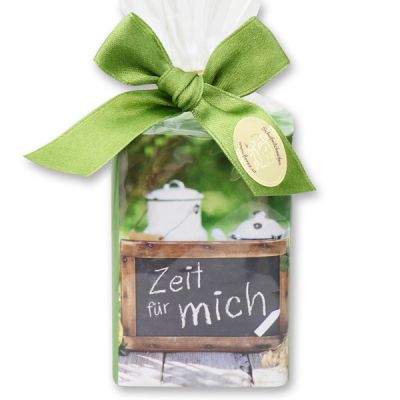 Sheep milk soap 100g in a cellophane bag "Zeit für mich", Apple 