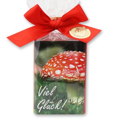 Sheep milk soap 100g in a cellophane bag "Viel Glück", Pomegranate 