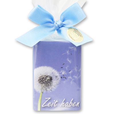 Sheep milk soap 100g in a cellophane bag "Zeit haben", Forget-me-not 