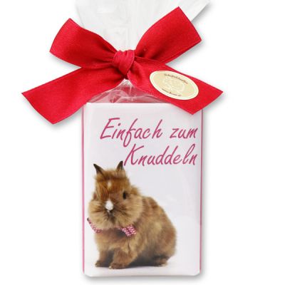 Sheep milk soap 100g in a cellophane bag "Einfach zum Knuddeln", Lotus 