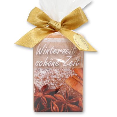 Sheep milk soap 100g in a cellophane bag "Winterzeit, schöne Zeit", Orange 