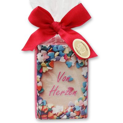 Sheep milk soap 100g in a cellophane bag "Von Herzen", Lotus 