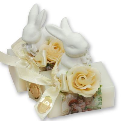 Sheep milk soap 100g, decorated with a rabbit, Classic 