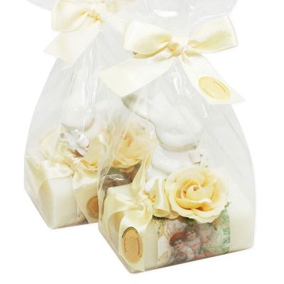 Sheep milk soap 100g decorated with a rabbit in a cellophane, Classic 