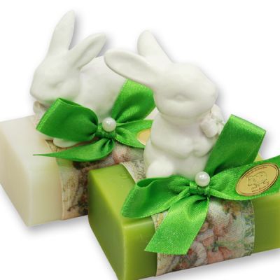 Sheep milk soap 100g decorated with a rabbit, Classic/pear 